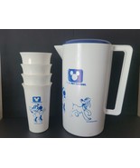 Vintage Disney Channel Drink Pitcher with Lid and 4 Cups - $281.93 MXN