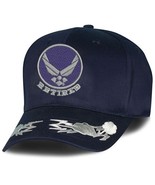 AIR FORCE RETIRED MILITARY BLUE BOLTS AND CLOUDS EMBROIDERED HAT CAP - £30.53 GBP