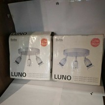 2 sets LUNO B&amp;Q 3-Light Spotlight Ceiling Light Fitting Includes LED GU10 Bulbs - £26.64 GBP