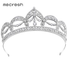 Mecresh Trendy Zircon Bridal Tiaras and Crowns for Women Rhinestone Wedding Hair - £23.25 GBP