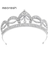 Mecresh Trendy Zircon Bridal Tiaras and Crowns for Women Rhinestone Wedd... - £23.25 GBP