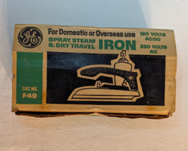 VTG General Electric F49 World Wide Travel Iron Complete w/ Box Inserts Adapters - £23.19 GBP