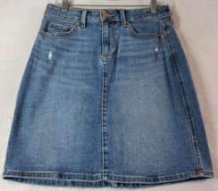 Sonoma Pencil Skirt Women Size 4 Blue Denim Cotton Pocket Medium Wash Di... - $9.84