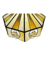 Vtg Stained Glass Shade Tiffany Style Hanging Mid Century Modern Decor READ - £51.68 GBP