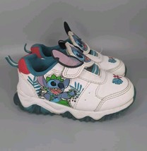 Lilo And Stitch Toddler Size 7 Light Up Shoes Sneakers White Blue Disney (#43) - £9.71 GBP