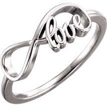 14k White Gold Love Infinity Style Ring - £342.92 GBP+