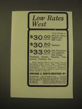 1902 Chicago &amp; North-Western Railway Ad - Low Rates West - £14.78 GBP