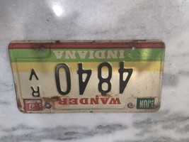 Vintage 1987 Indiana &quot;Wander&quot; RV License Plate 4840 Expired - $10.89