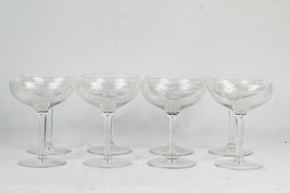 Princess House 4 Etched Champagne Cocktail Glasses Heritage Pattern 5&quot; - £31.74 GBP