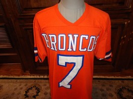 VINTAGE 80&#39;S Rawlings Orange Denver Broncos #7 John Elway Screen Jersey Fit Sz L - $43.07