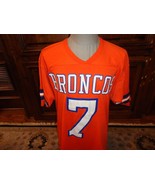 VINTAGE 80&#39;S Rawlings Orange Denver Broncos #7 John Elway Screen Jersey ... - $43.07