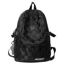Women Plaid Leisure School Bag Girl Travel Laptop Student Backpack Female Teenag - £31.47 GBP