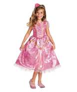 Deluxe Princess Aurora Pink Sparkle Girl Dress/Headpiece Costume Disney/... - £32.06 GBP