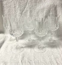 Vintage Wine Champagne Glasses Glass Crystal Clear Longchamp Set Of 5  - £39.32 GBP