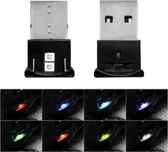 2 PCS Mini USB LED Light 8 Colors RGB Car USB LED Interior Atmosphere Li... - $17.26