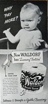 Waldorf Tissue, 40&#39;s B&amp;W print ad. Illustration, painting (Baby-why pay ... - £13.54 GBP