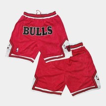 Chicago Bulls Basketball Shorts with Pockets RED BULLS S-3XL - £39.40 GBP