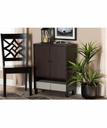 Vander Two-Tone Gray and Oak Brown Shoe Cabinet - $2,324.34 MXN