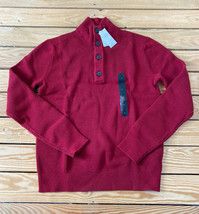 banana republic NWT $69.99 Men’s Half Button pullover sweater Size S red B11 - £20.90 GBP