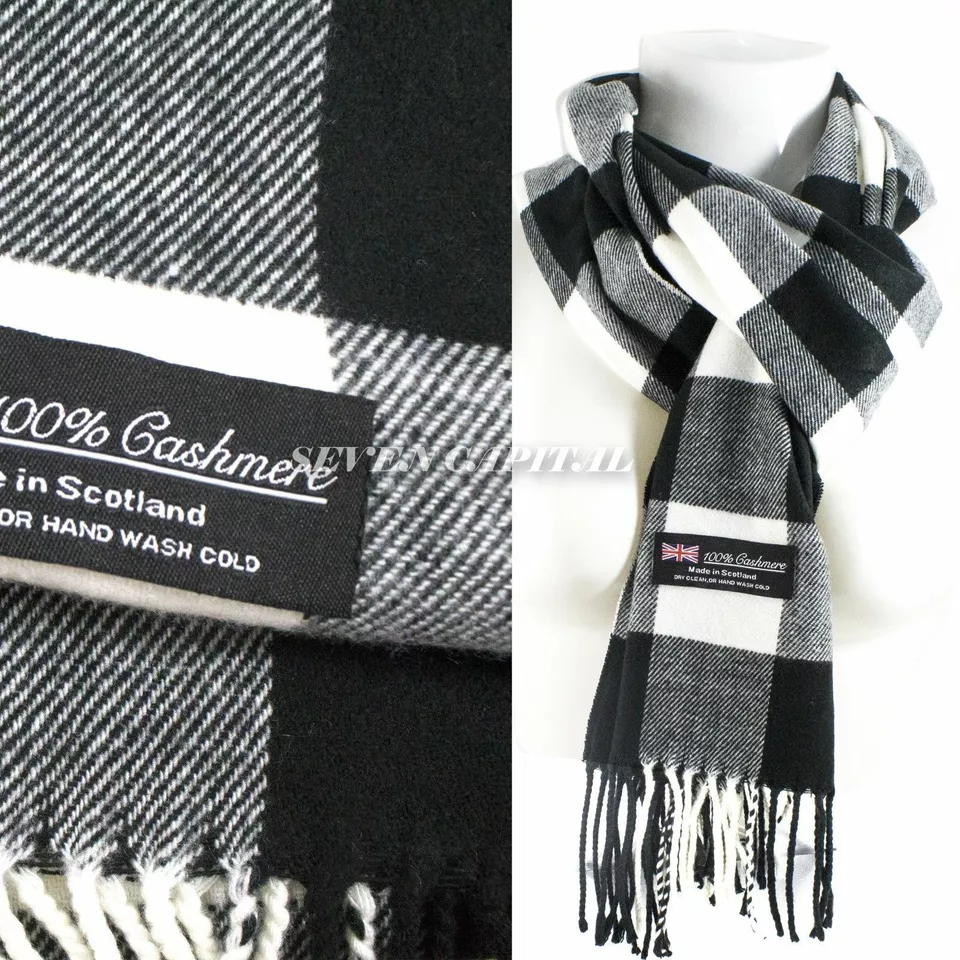 Men&#39;s &amp; Women&#39;s 100% Cashmere Winter Scarf: Scotland-Made Plaid Design (44) - $18.00