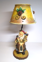 Santa Claus Holding Snowman Lamp Roman Inc 11&quot; Christmas Decoration Tea ... - £28.76 GBP