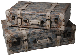 Antiqued Suitcase Shaped Trunk Set Of 2 - £110.82 GBP