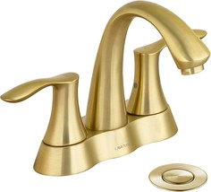 Lava Odoro Brass 4-Inch Centerset Bathroom Sink Faucet With Two Handles, Sg. - $168.95