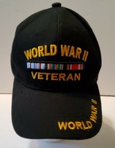 Black World War II WWII Veteran WW2 Military Vet Baseball Ball Cap Hat C... - £11.69 GBP