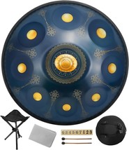 9-Note, 22-Inch Steel Handpan Drum In D Minor, Handcrafted At 440Hz, Complete - £498.28 GBP