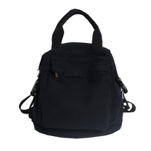 Fashion Canvas Women Bag Solid Color Retro Small Backpack Female College School  - £42.76 GBP