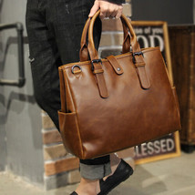 Messenger Bag Vintage PU Leather Satchel Crossbody Shoulder Bag Handbag Bookbag - £36.76 GBP