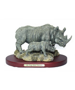 NEW The Gray Rock Collection Rhino Momma &amp; Rhinoceros Baby Collectible F... - £51.35 GBP