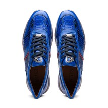 Brescia Genuine Snake and Calfskin Fashion Sneaker Electric Blue image 5