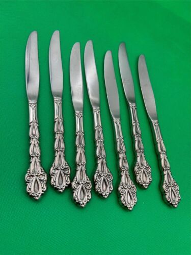 Set of 7 Oneida Stainless Steel CHANDELIER Dinner Knives - $43.99