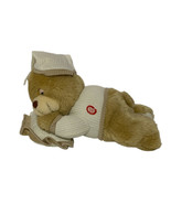 Starwalk Plush 9&quot;Brown Sleeping Bear On Pillow Nightcap Stuffed Animal N... - $12.83