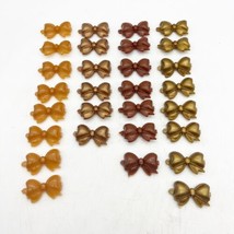 Lot of 29 PCs Plastic Gold Brown Vintage SnapTight Barrettes Hair Clips Bows - £15.72 GBP