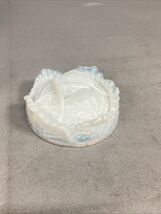 Vintage White Opalescent Milk Glass Cabbage Candy Bon Bon Dish W/ Ruffle... - $14.85