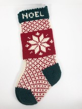 Wool Christmas Stocking Hand Knit Chunky 17&quot; Long Noel Snowflake 1 - £23.73 GBP