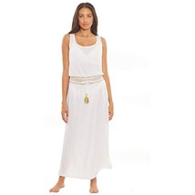 $78 Soluna Sunset Multi Smocked Waist Maxi Dress Swim Cover Up White Size S NWOT - £23.41 GBP