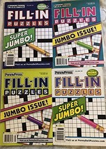 Lot of 4 Penny Press Penny&#39;s Fill-In Puzzles Jumbo Issue Books 2020 [Single Issu - £16.35 GBP