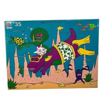 Vintage Barney Under Sea Beach Milton Bradley 35 Piece Puzzle Complete Baby Bop - $12.10