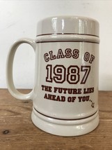 Vtg Class 1987 Future Lies Ahead Of You Don’t Blow It Graduation Mug Bee... - $26.99