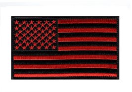 American Flag Patch [Hook Fastener -5.0 X 3.0 inch - Red/Blk] - £7.85 GBP