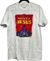 VTG single stitch 1996 Global March for Jesus White Adult Hanes Tee Shir... - $389.39 MXN