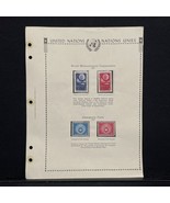United Nations Stamp Book Page Lot Of 4 Stamps Unposted WMO EF Vintage 1957 - $24.54 CAD