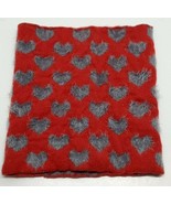 Claires Gray &amp; Red Heart Fuzzy Faux Fur Tube Type Neck Warmer Winter Sca... - £19.01 GBP