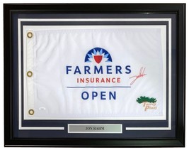 Jon Rahm Signed Framed Farmers Insurance Open Golf Flag JSA - £305.31 GBP