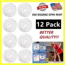 12 Pack Replacement Microfiber White Round Mop Head Refill 360 Spin Bett... - £23.70 GBP