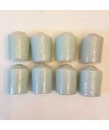 Light Blue Votive Candle LOT of 8 unscented wax 2&quot; tall 2 oz each - £6.17 GBP