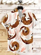 Men&#39;s Otter Watercolor Art Print Linen Blend Casual Shirt - $26.00